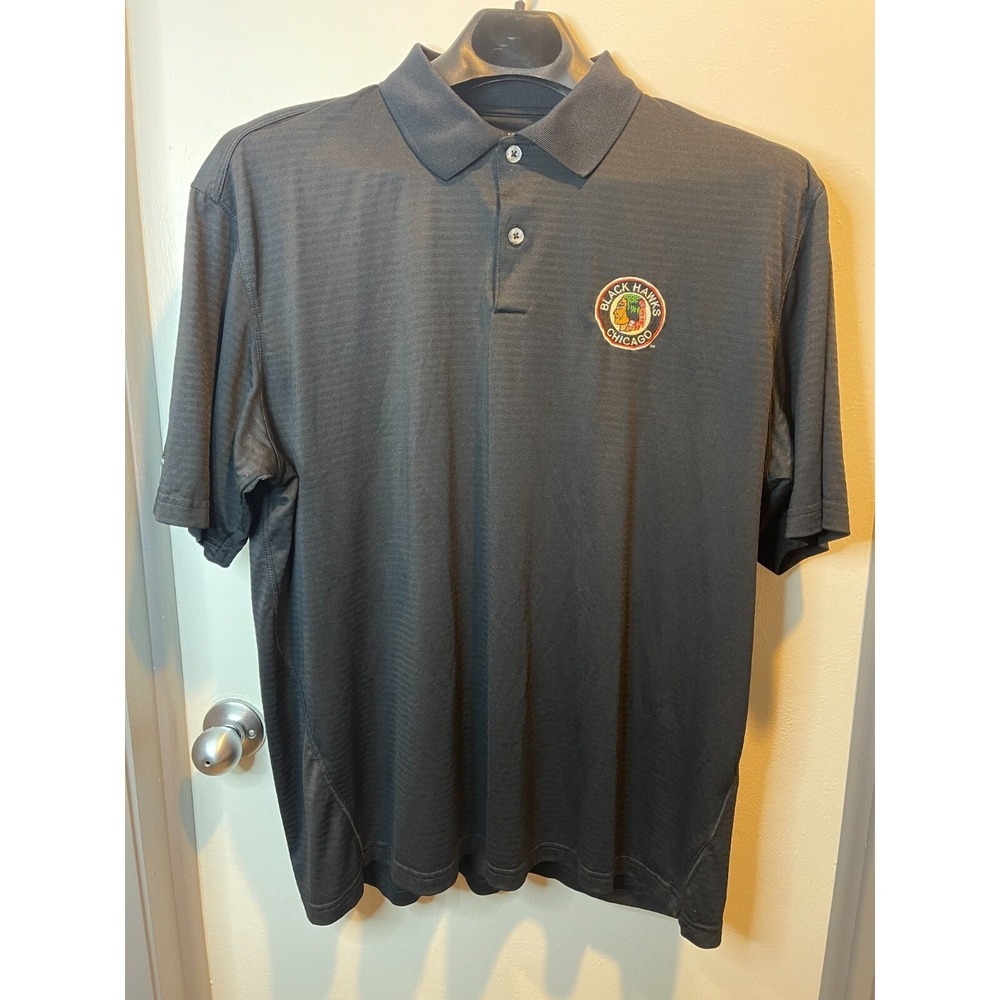 Antigua Mens Polo Shirt (Chicago Blackhawks) Size XL